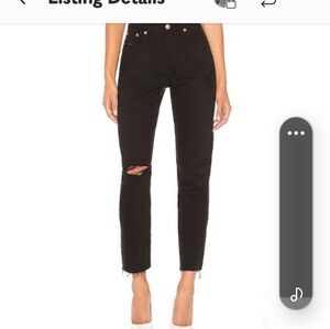 Levi’s Wedgie Icon High Rise Distressed Jeans in Black Desert